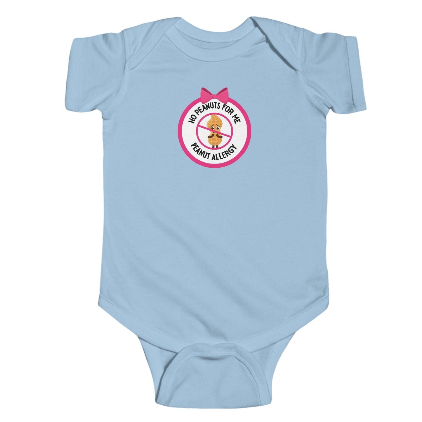 Peanut Allergy Pink Logo Short Sleeve Onesie