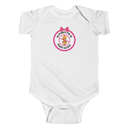 Peanut Allergy Pink Logo Short Sleeve Onesie