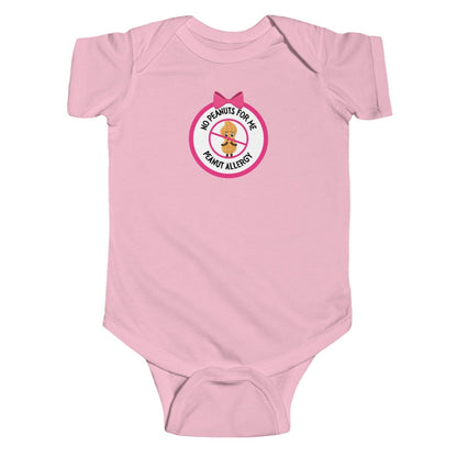 Peanut Allergy Pink Logo Short Sleeve Onesie