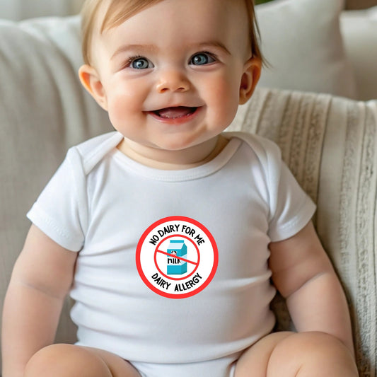 Dairy Allergy Red Logo Short Sleeve Onesie