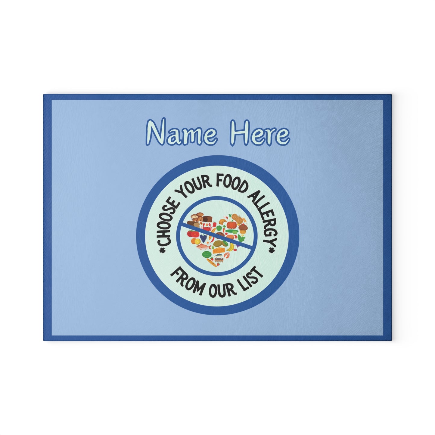Food Allergy Glass Cutting Board