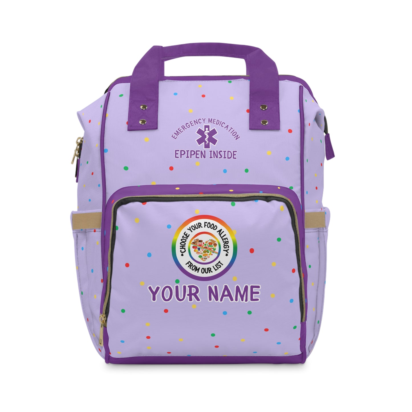 Purple Polka Dot Diaper Backpack