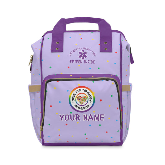 Purple Polka Dot Diaper Backpack