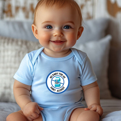 Dairy Allergy Blue Logo Short Sleeve Onesie
