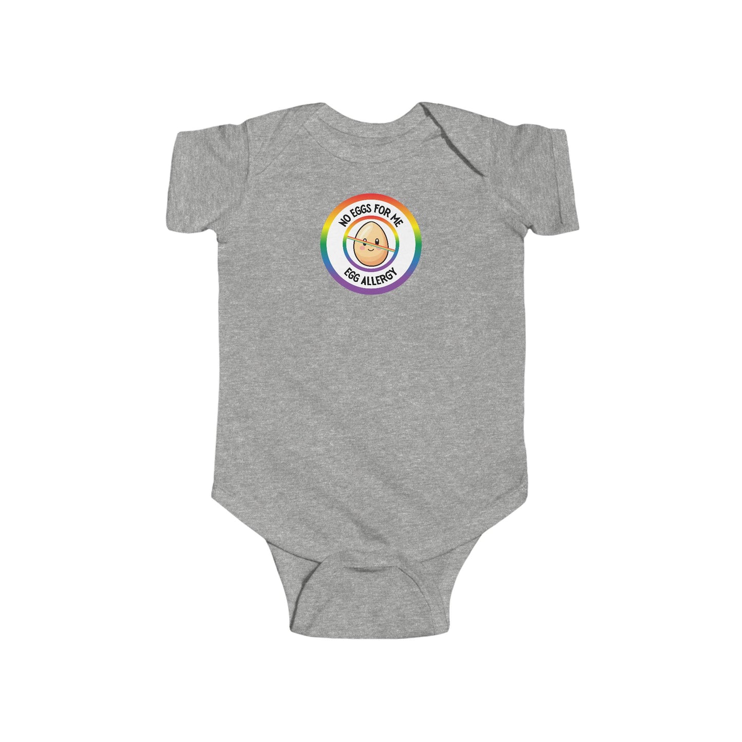 Egg Allergy Rainbow Logo Short Sleeve Onesie