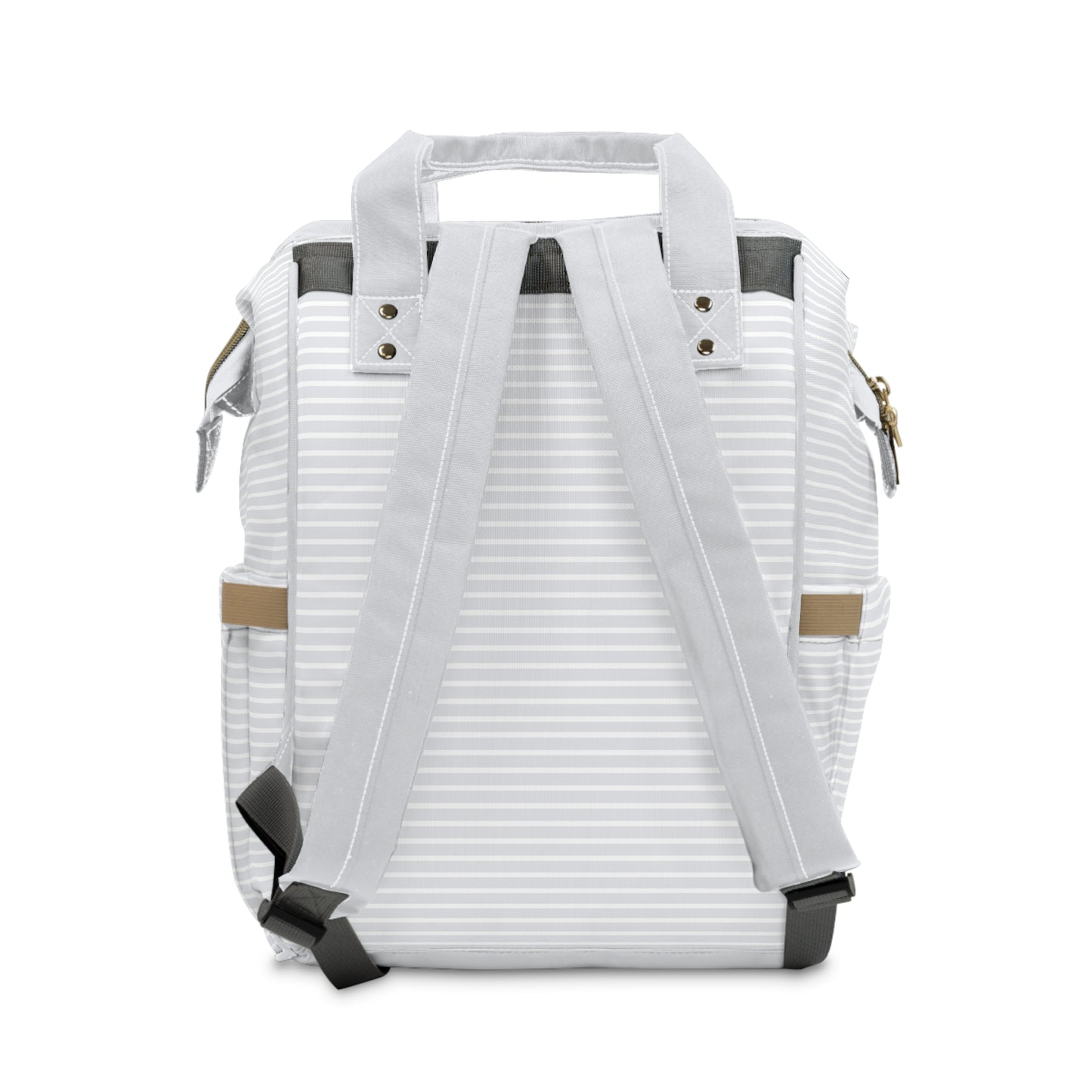 Gray Striped Diaper Backpack
