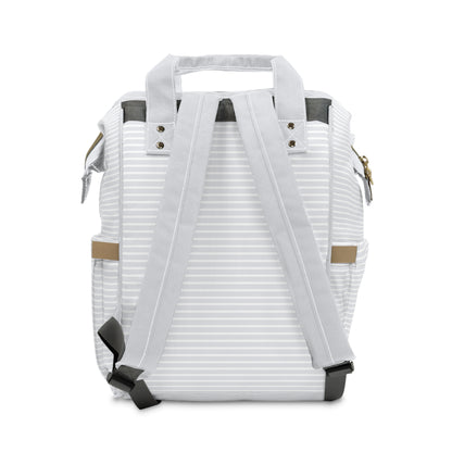 Gray Striped Diaper Backpack