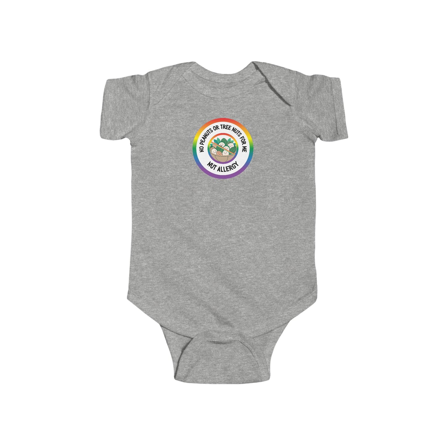 Nut Allergy Rainbow Logo Short Sleeve Onesie