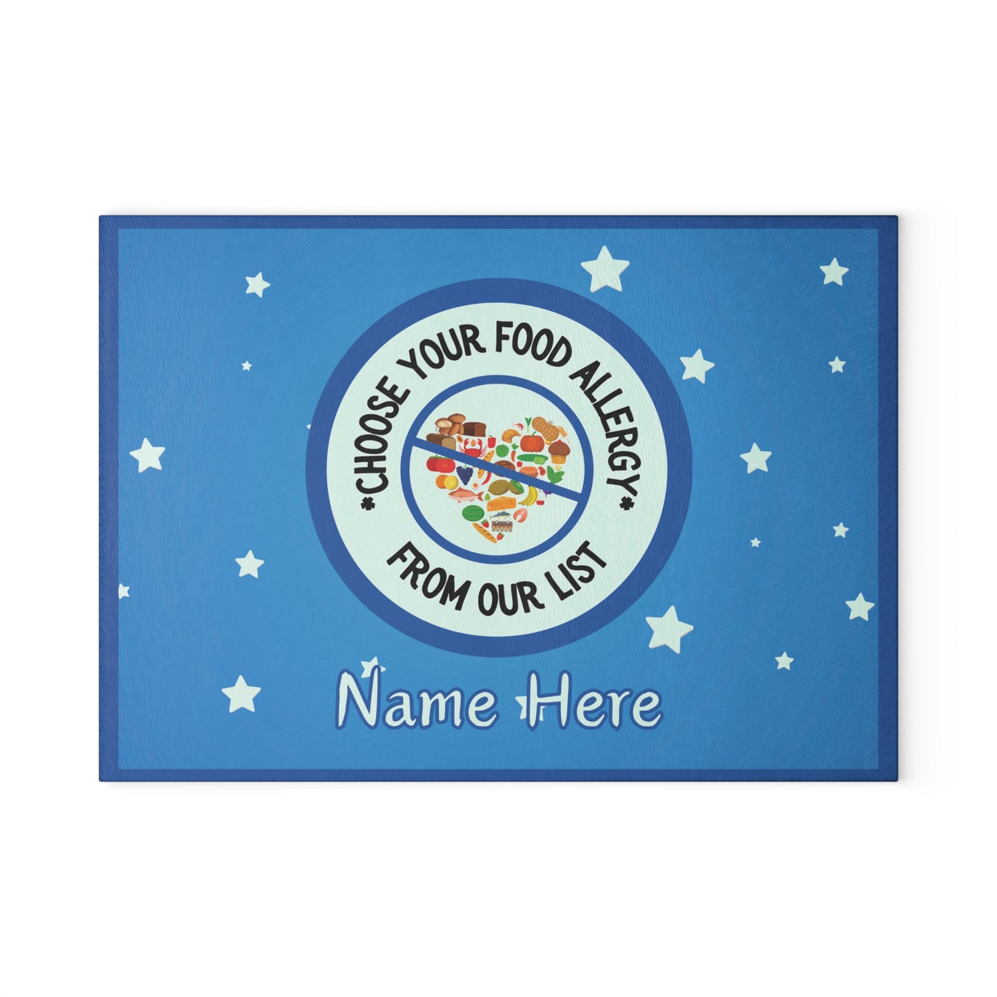 Food Allergy Glass Cutting Board