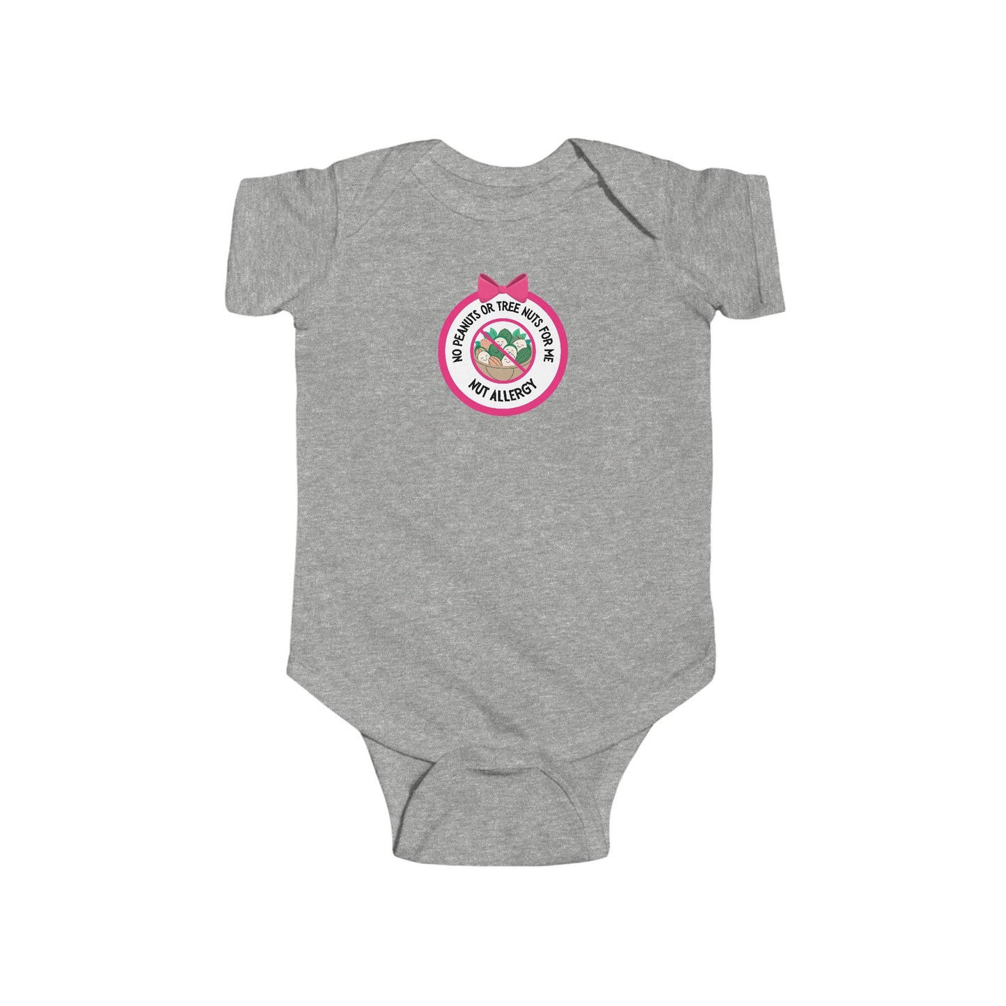 Nut Allergy Pink Logo Short Sleeve Onesie