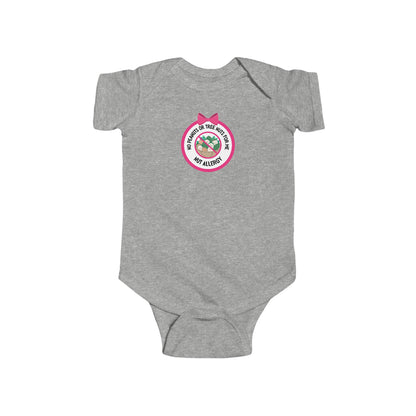 Nut Allergy Pink Logo Short Sleeve Onesie