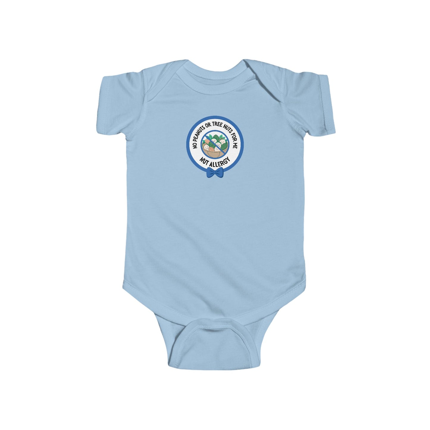 Nut Allergy Blue Logo Short Sleeve Onesie