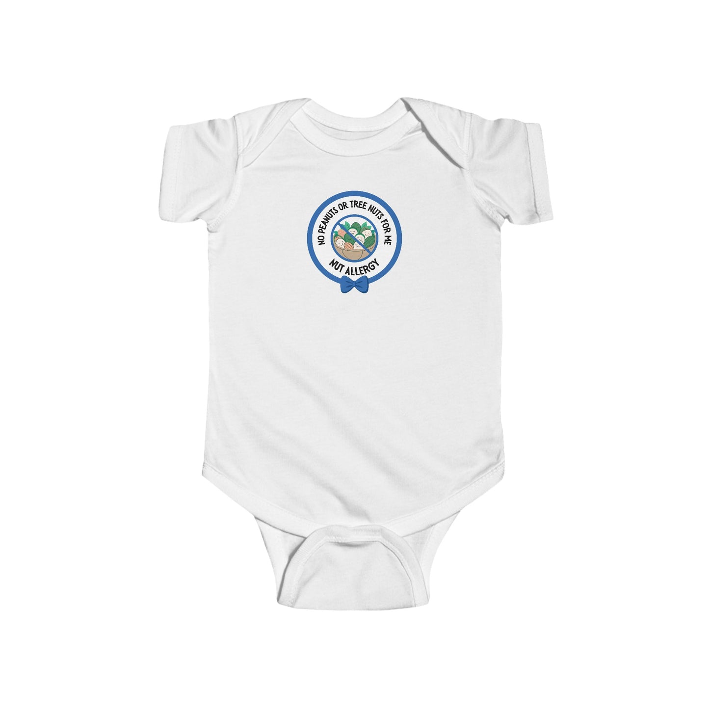 Nut Allergy Blue Logo Short Sleeve Onesie