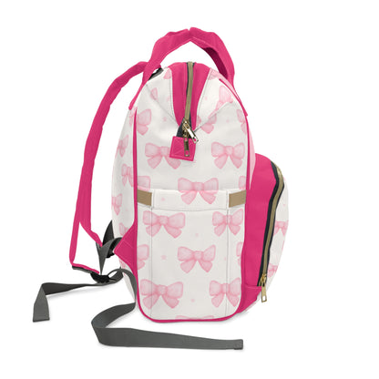 Pink Bow Food Allergy Diaper Backpack