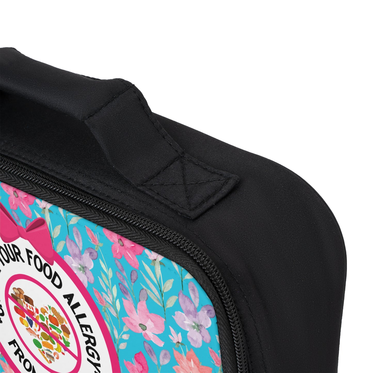 Teal Floral Food Allergy Lunchbox