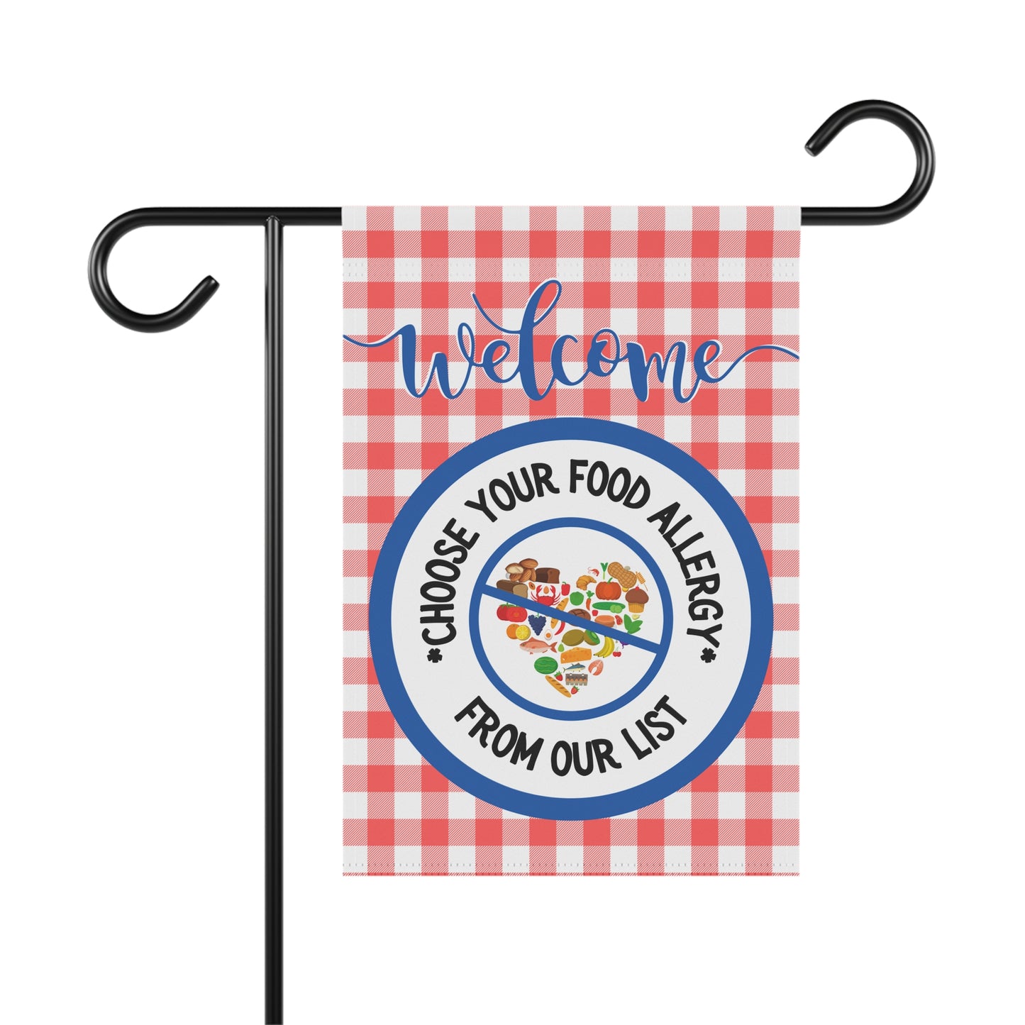 Red Gingham Garden Flag