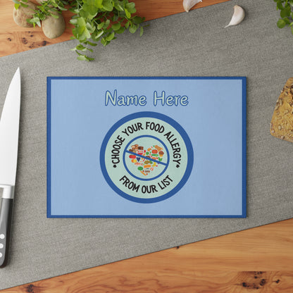 Food Allergy Glass Cutting Board