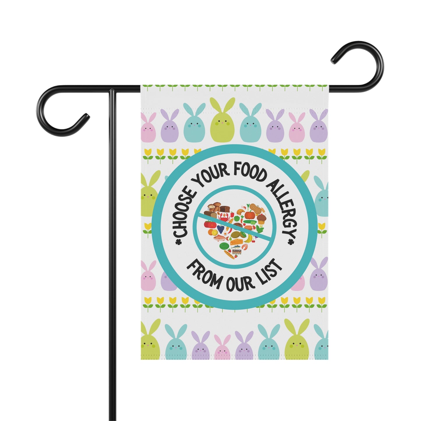 Bunnies and Tulips Garden Flag