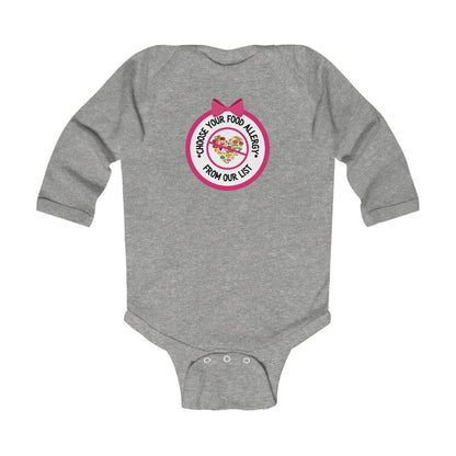 Other Food Allergies Pink Logo Long Sleeve Onesie
