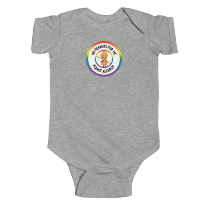 Peanut Allergy Rainbow Logo Short Sleeve Onesie