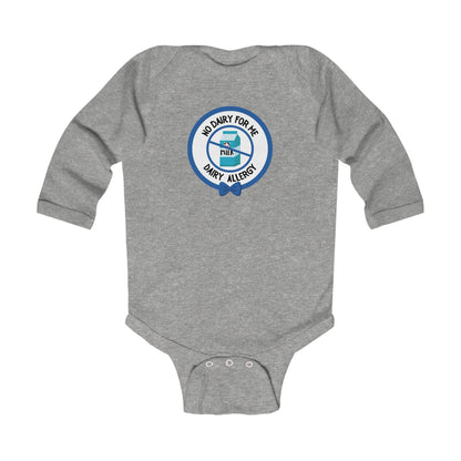 Dairy Allergy Blue Logo Long Sleeve Onesie