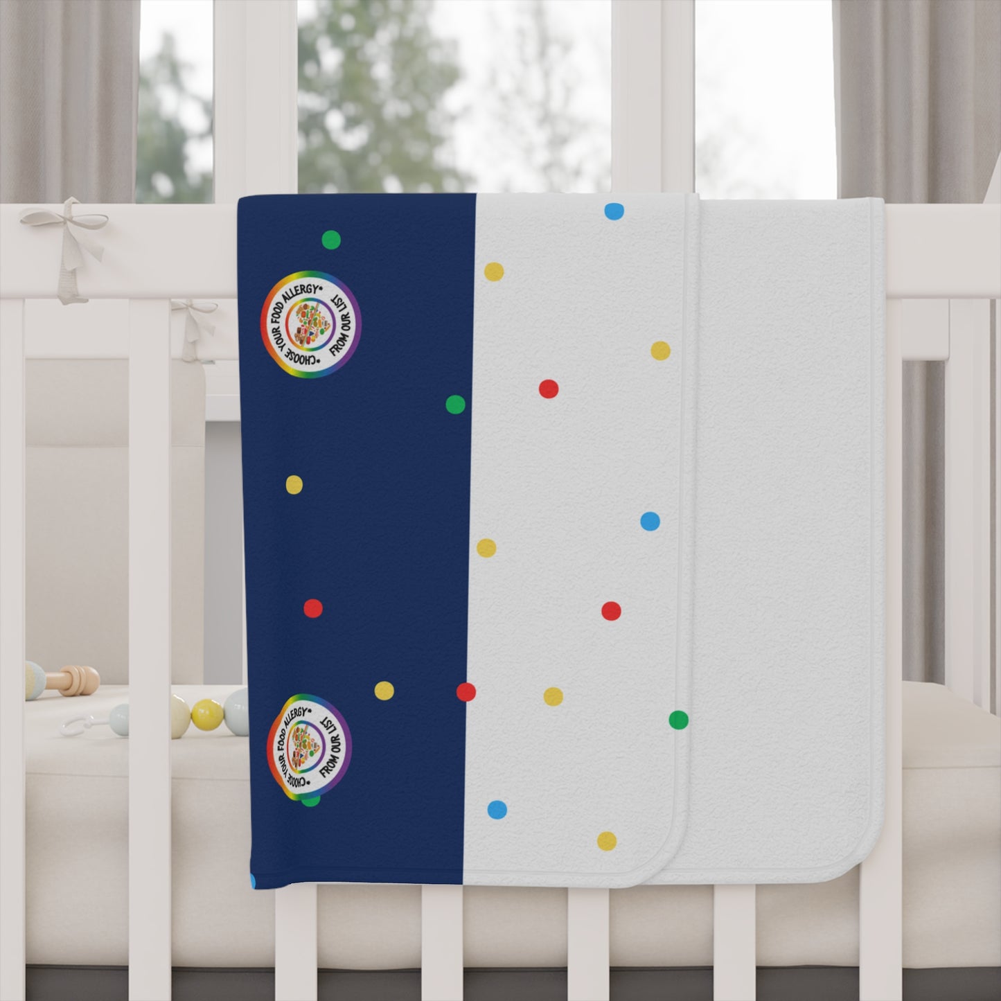 Blue Polka Dot Baby Blanket