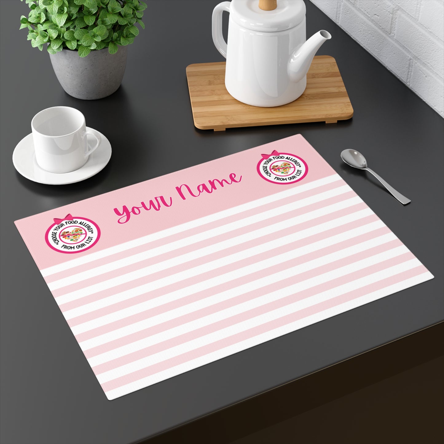 Pink Striped Placemat, 1 pc