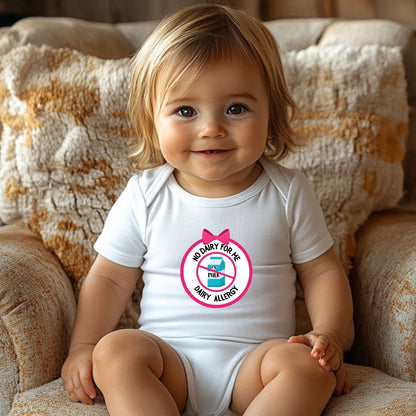Dairy Allergy Pink Logo Short Sleeve Onesie