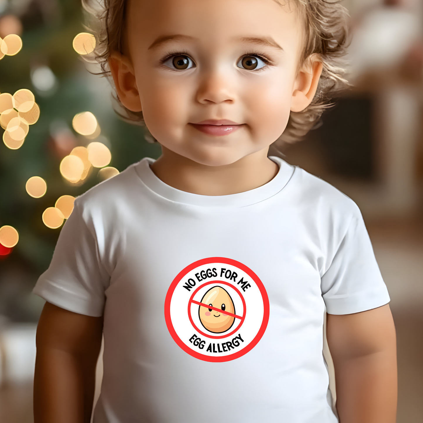 Egg Allergy Red Logo Baby Tee