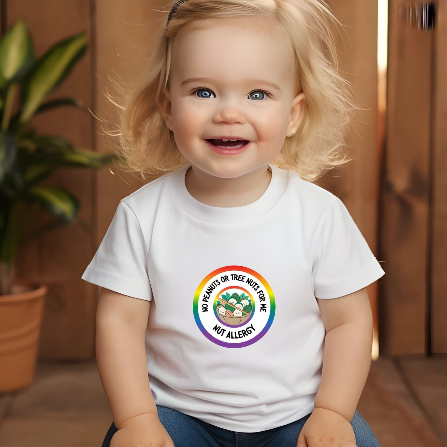 Nut Allergy Rainbow Logo Baby Tee