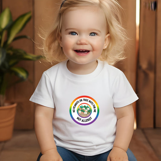 Nut Allergy Rainbow Logo Baby Tee