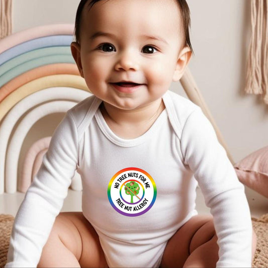 Tree Nut Allergy Rainbow Logo Long Sleeve Onesie
