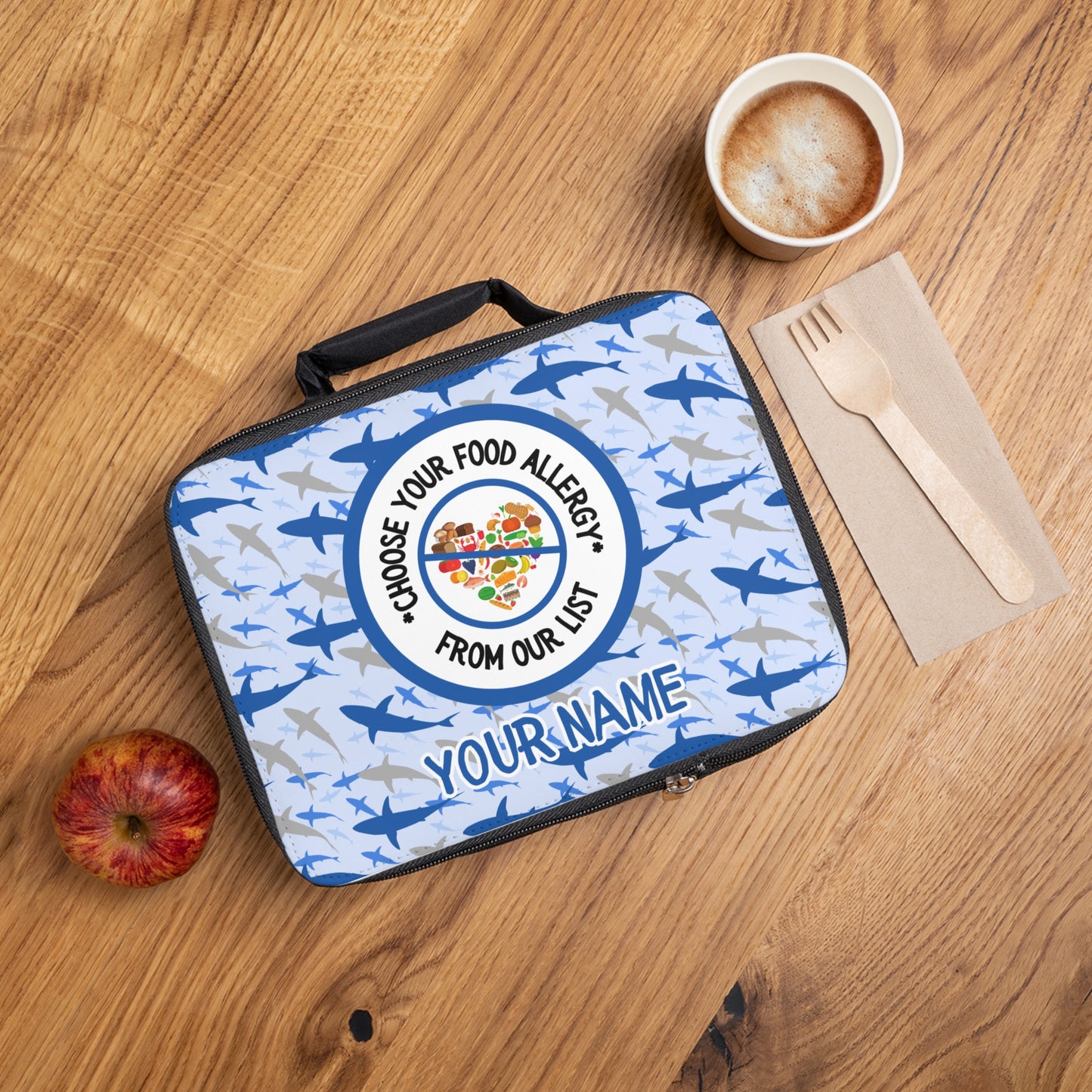 Blue Shark Food Allergy Lunchbox