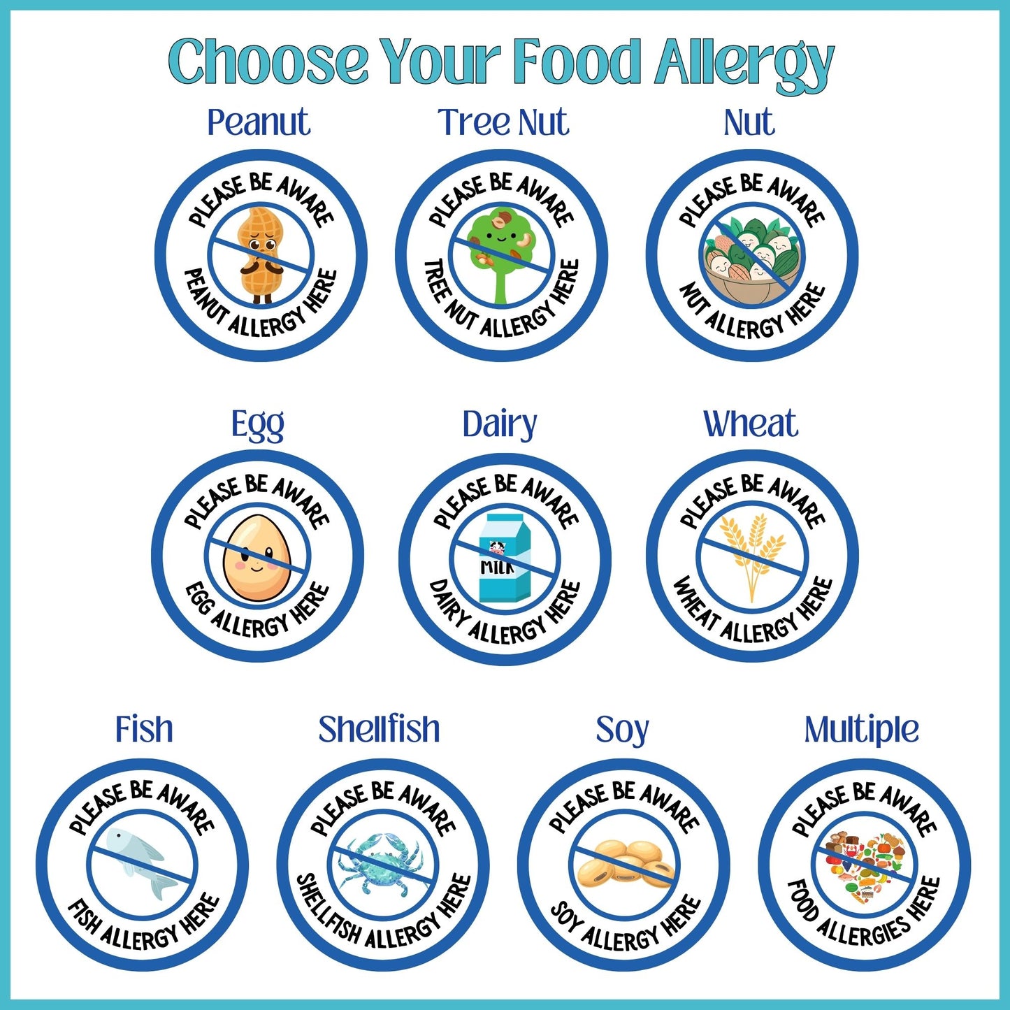 Food Allergy Blue Logo Doormat