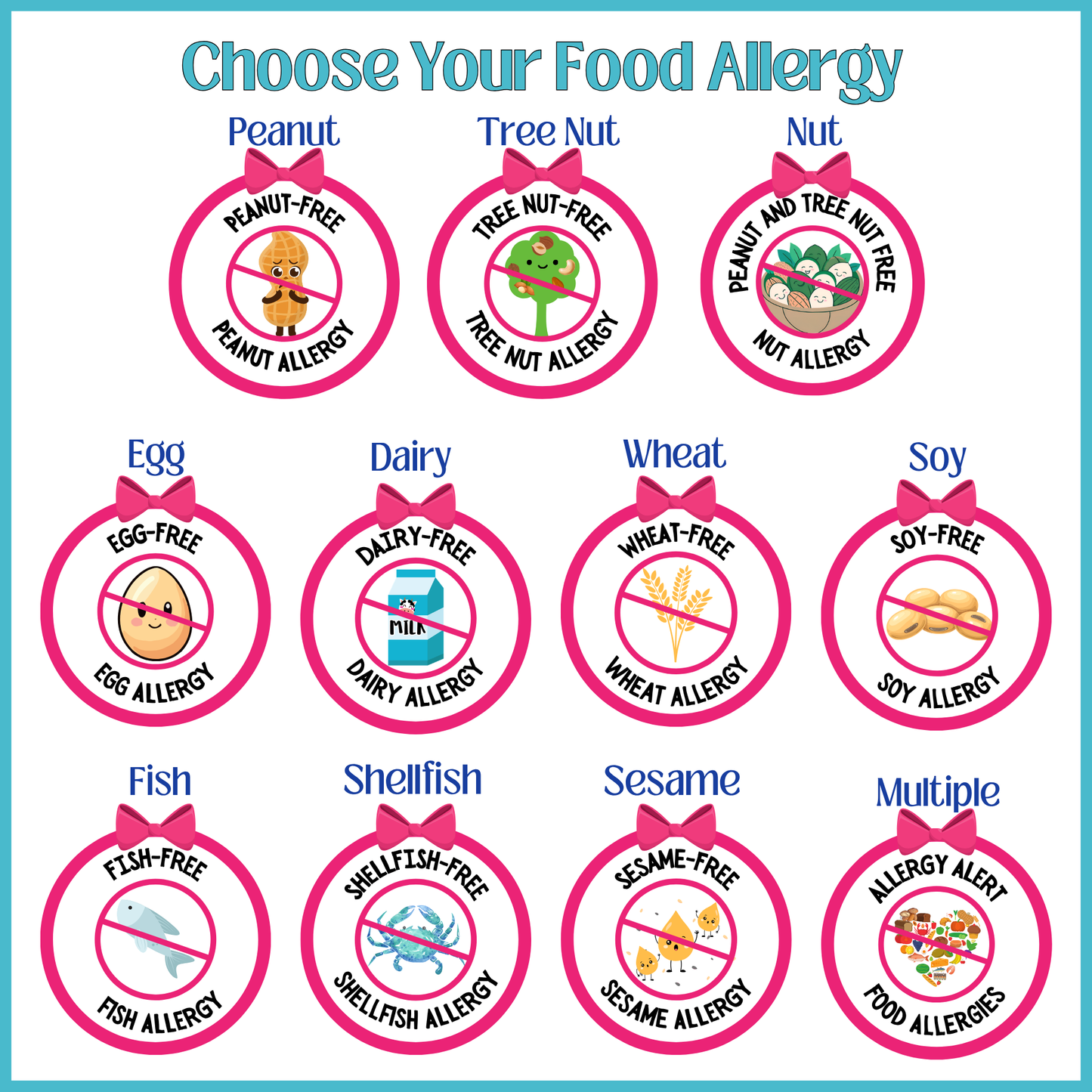 Teal Floral Food Allergy Backpack