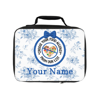 Blue Floral Food Allergy Lunchbox