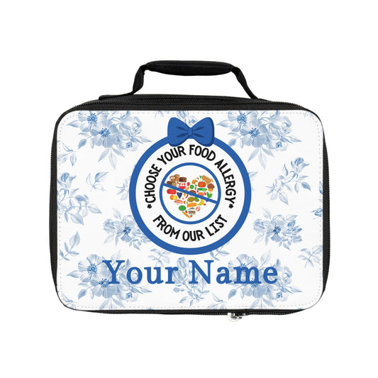 Blue Floral Food Allergy Lunchbox