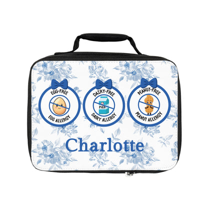 Blue Floral Food Allergy Lunchbox
