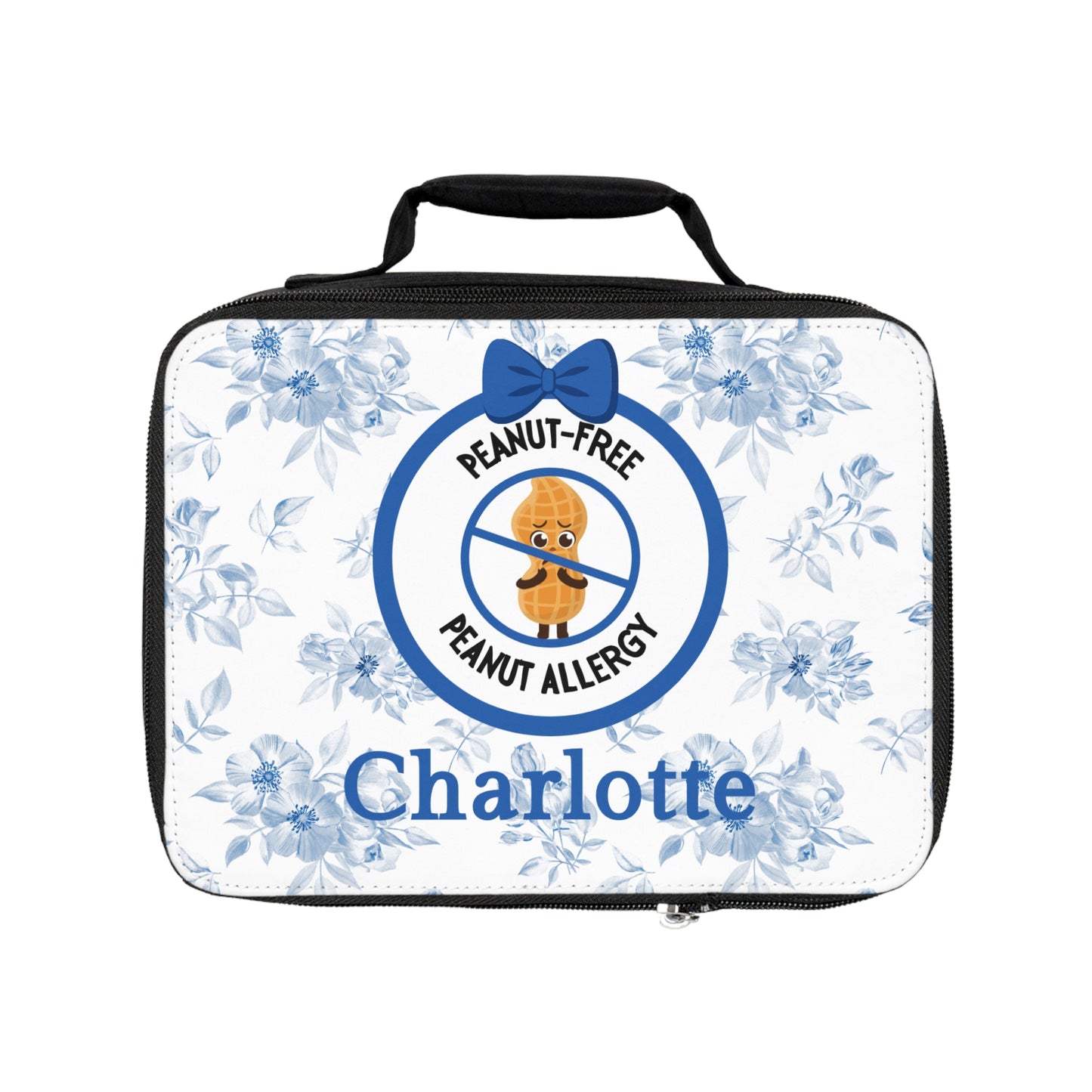 Blue Floral Food Allergy Lunchbox