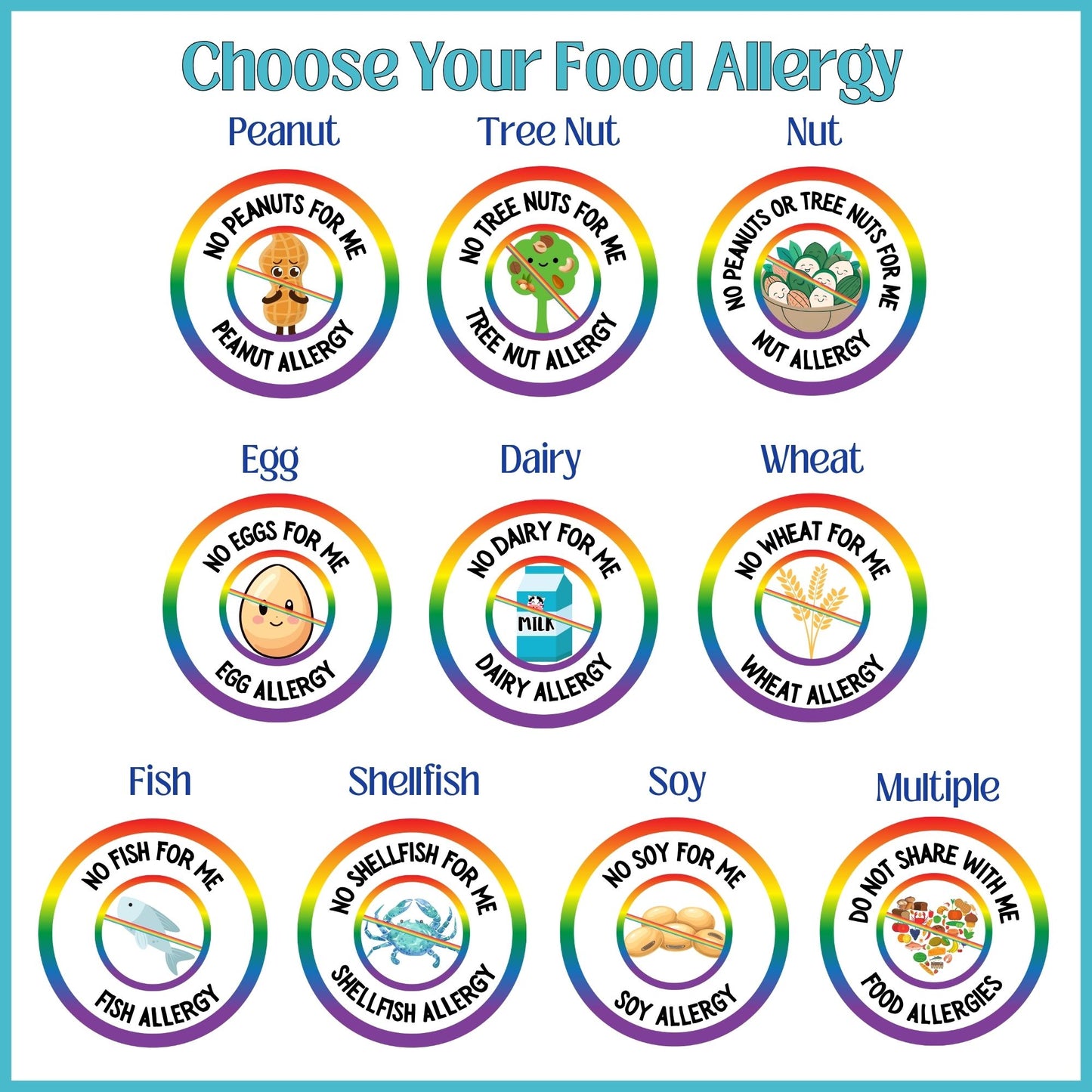 Food Allergy Rainbow Logo Bib