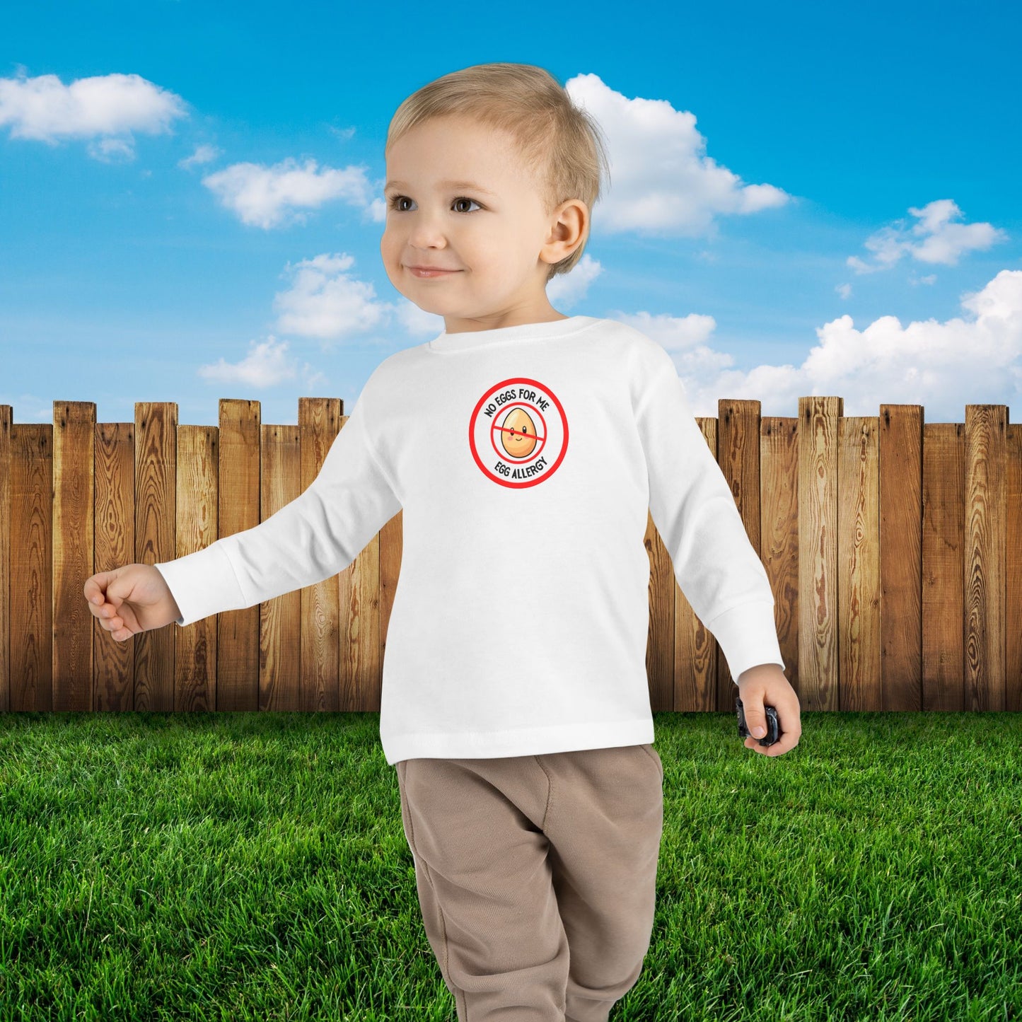 Egg Allergy Red Logo Toddler Long Sleeve
