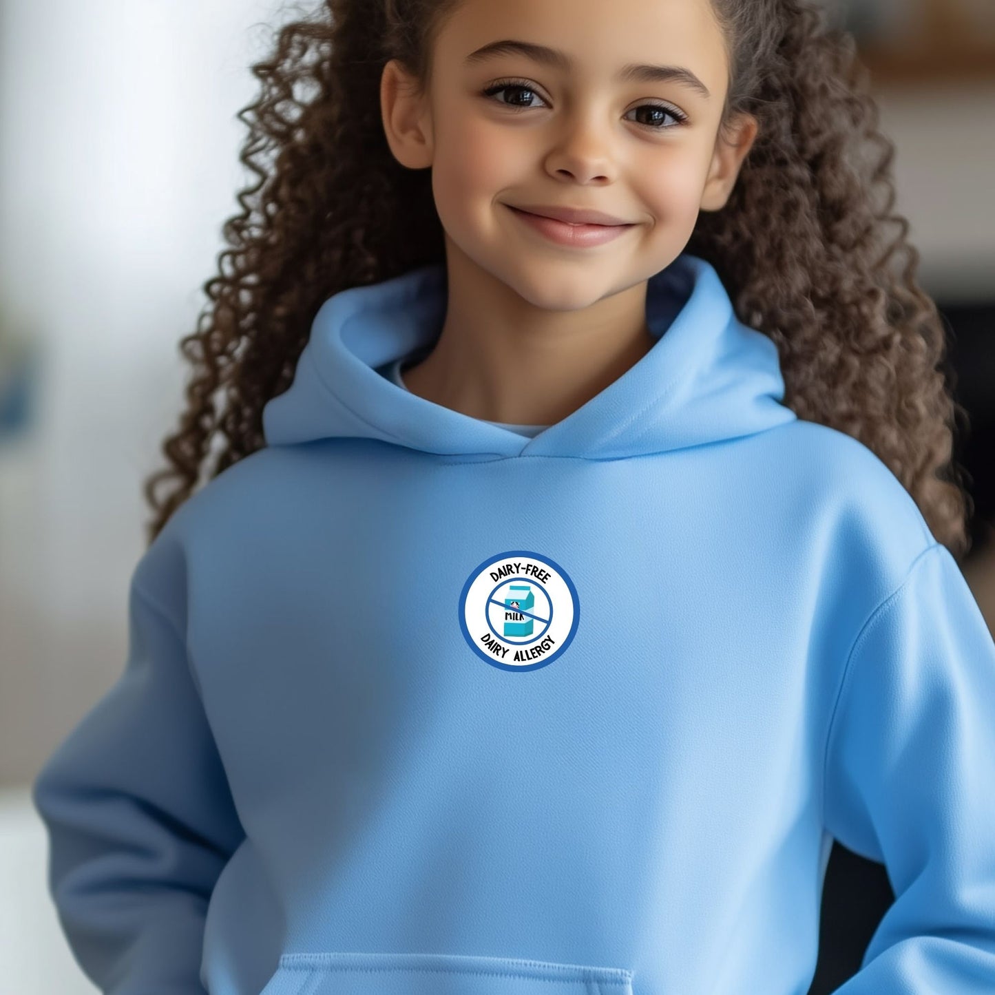 Dairy Allergy Blue Logo Youth Hoodie