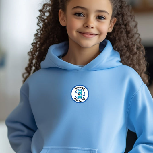 Dairy Allergy Blue Logo Youth Hoodie